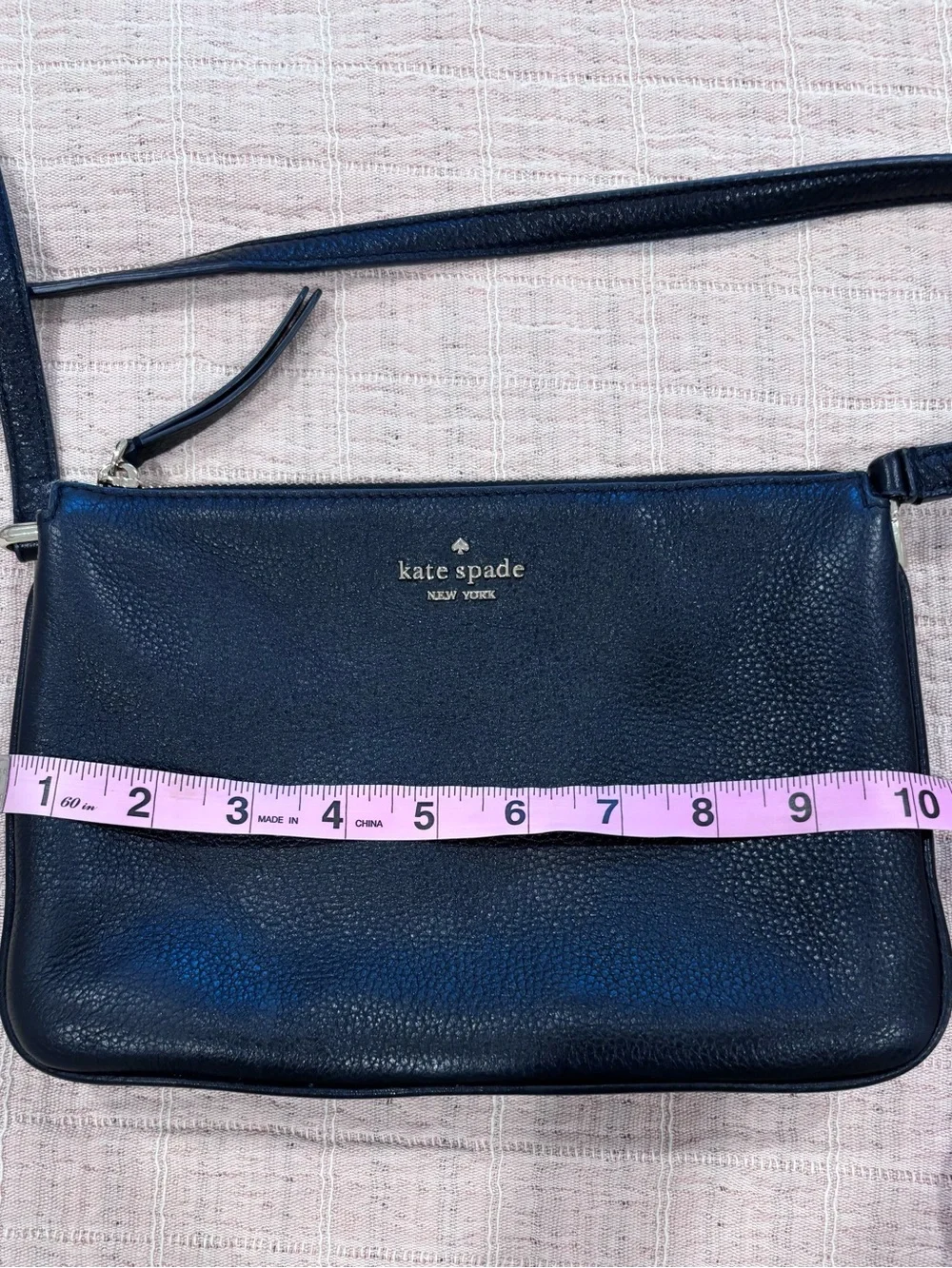 kate spade Black Pebbled Leather Crossbody with Gold Hardware